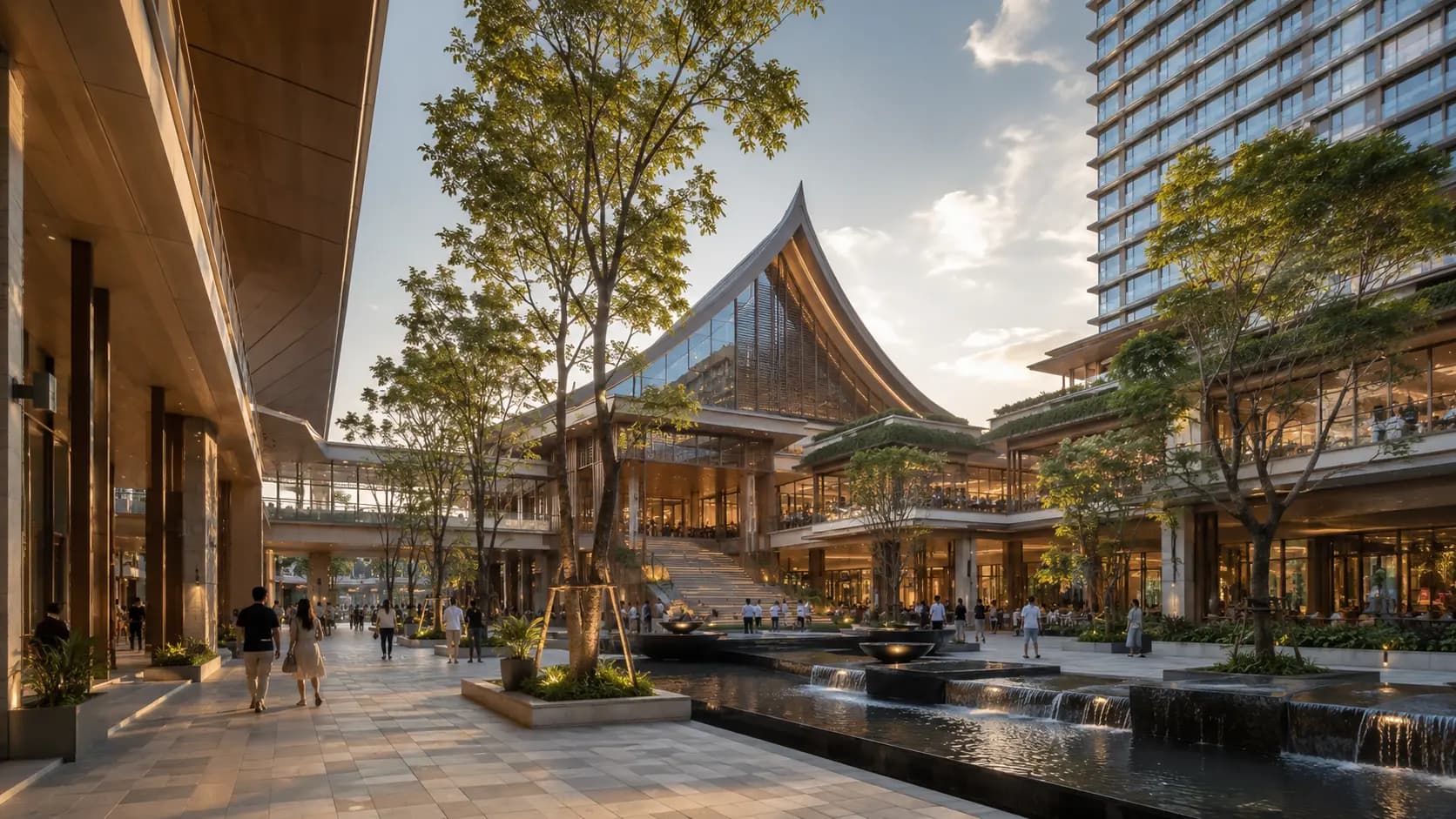 Contemporary Thai shopping centre plaza