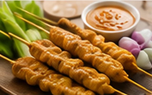 Thai satay skewers with peanut sauce