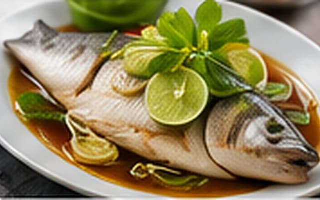 Steamed sea bass with lime