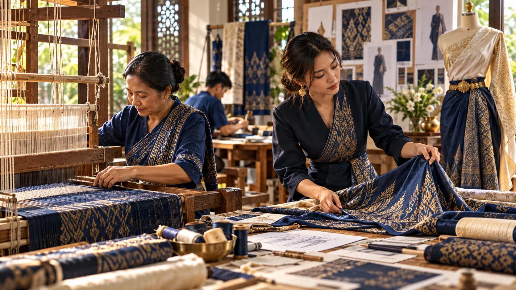 ภาพประกอบ: สิ่งทอและการออกแบบแฟชั่นไทย งานศิลป์เชิงแนวคิด ไม่ใช่ภาพถ่าย
