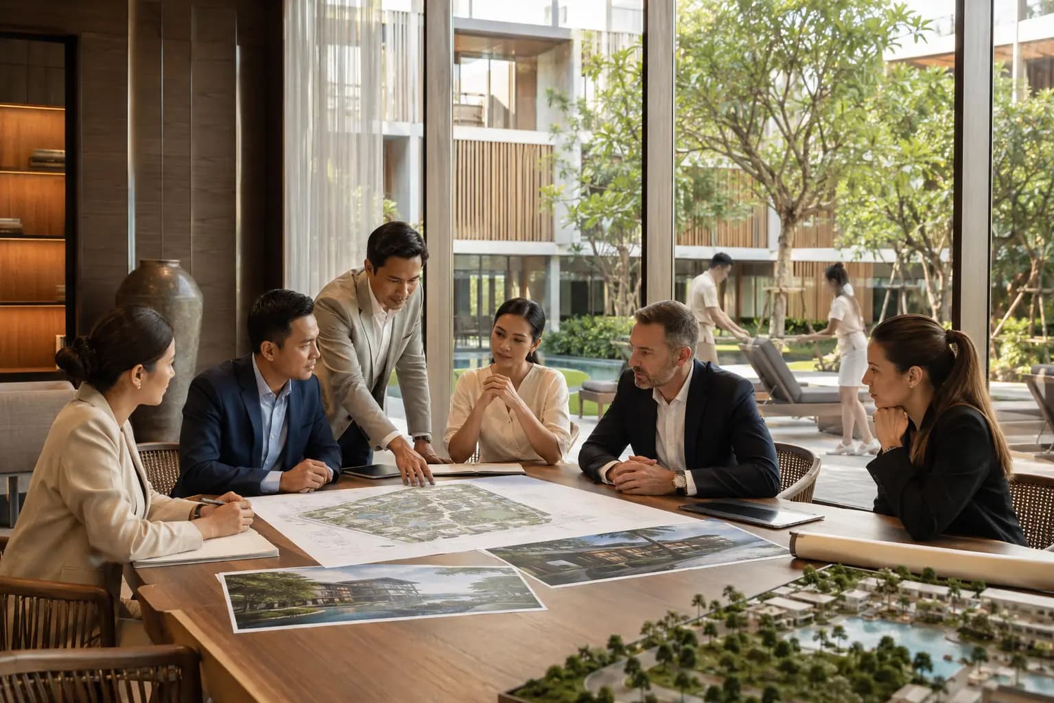 Conceptual editorial image representing hotel and hospitality investment activity in Thailand.