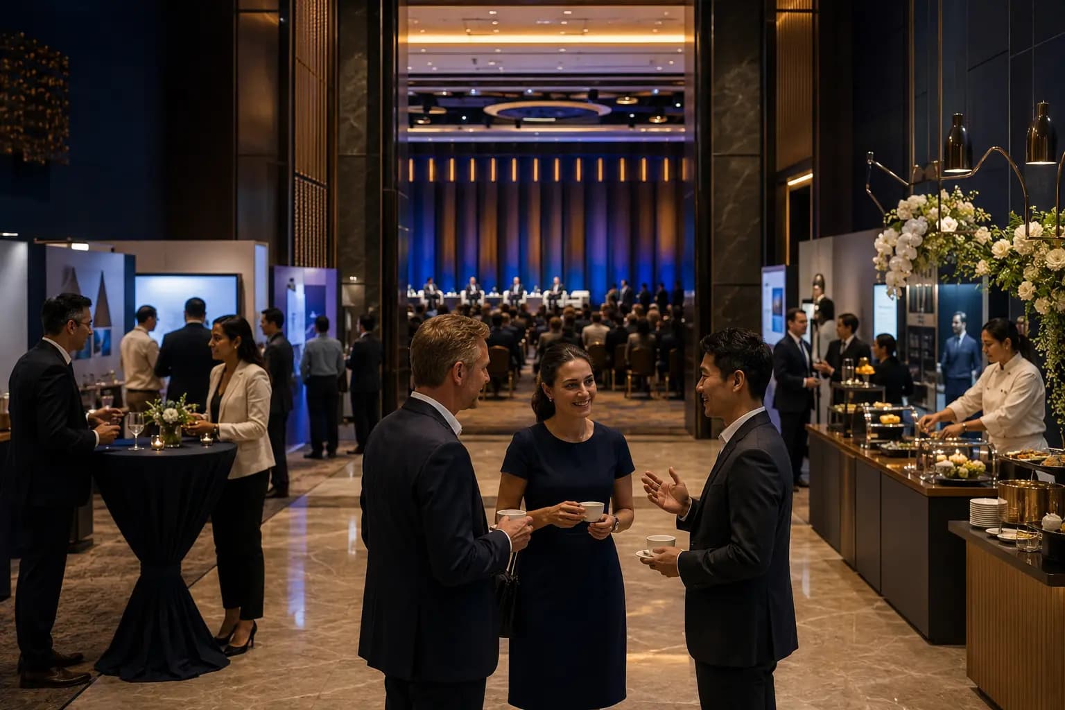 Conceptual editorial image representing MICE, conferences and corporate networking activity in Thailand.