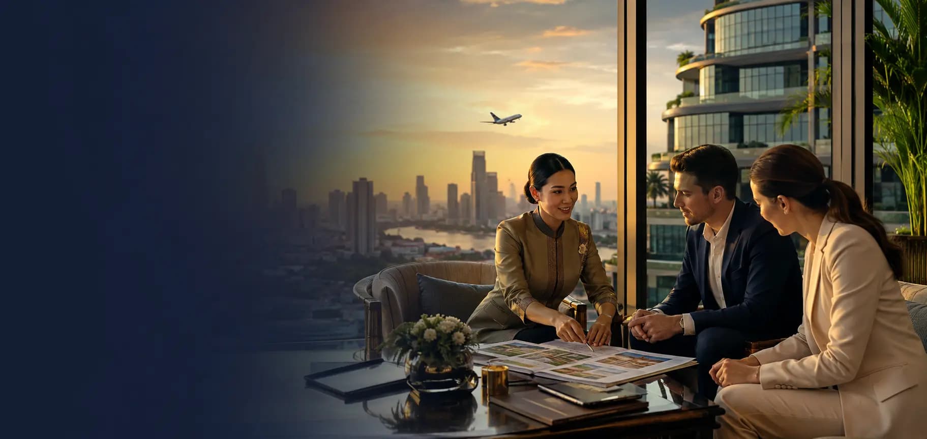 Conceptual editorial image representing Thailand's commercial tourism ecosystem — hospitality, travel and visitor-economy business activity.