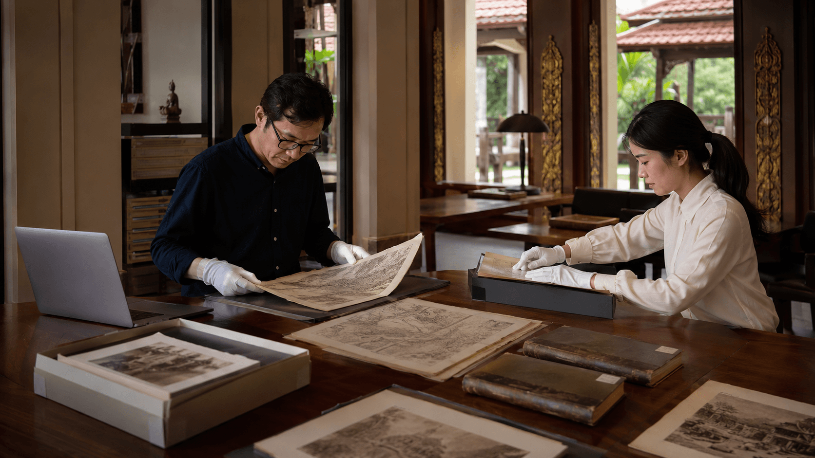 Editorial image representing Thai historical archives and research materials