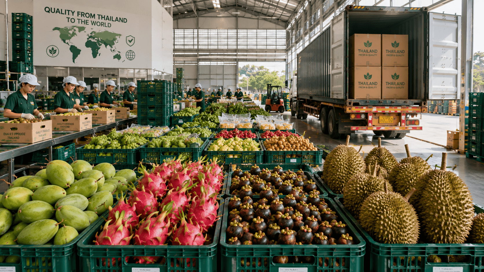 An export-grade agricultural packing facility in Thailand