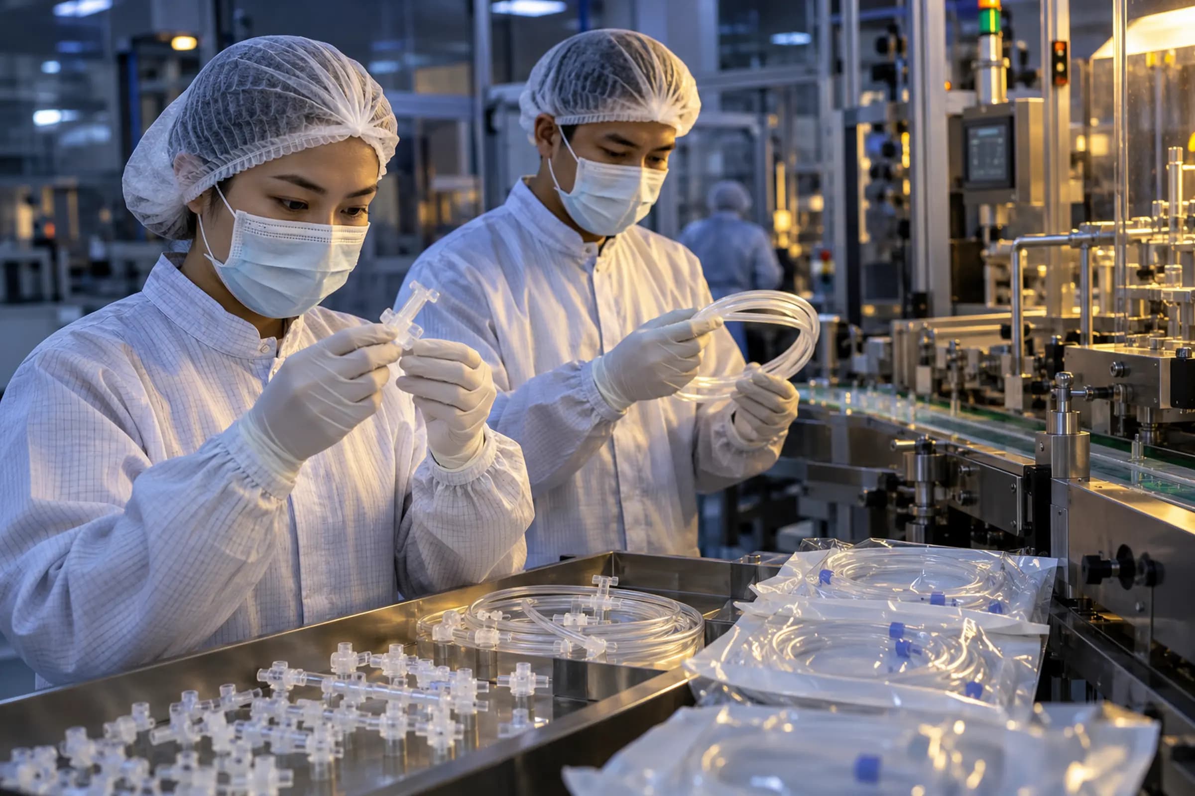 Medical-grade polymer tubing and sterile packaging components