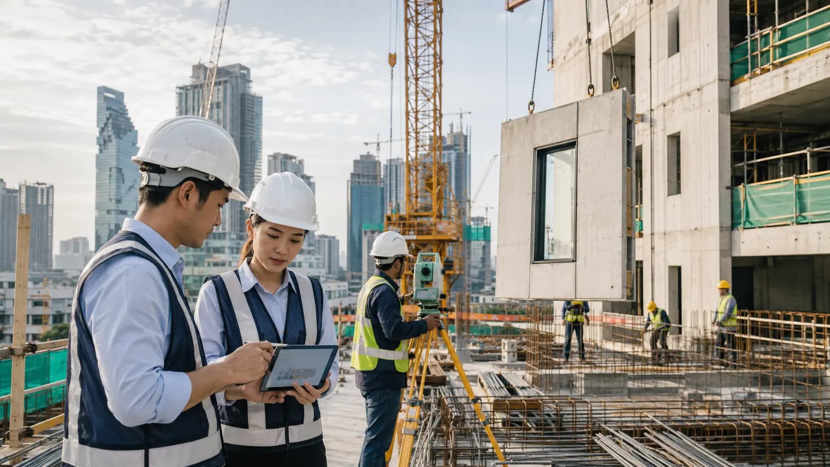 Modern construction techniques and digital tools in use in Thailand