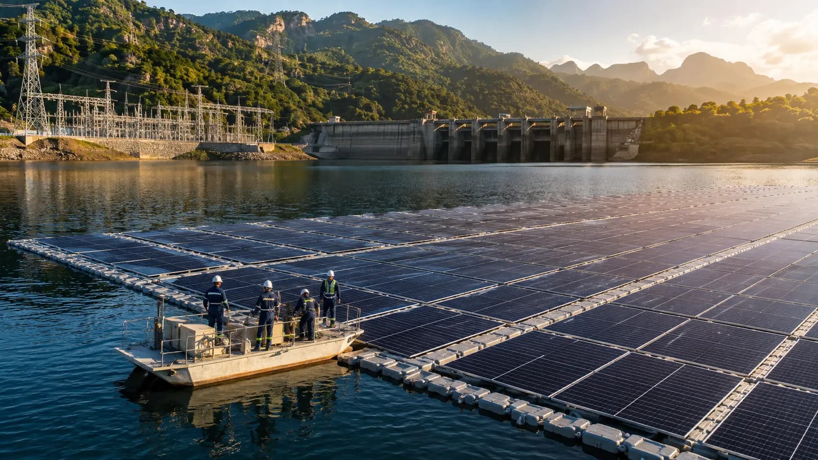 Floating solar and hydropower installations in Thailand