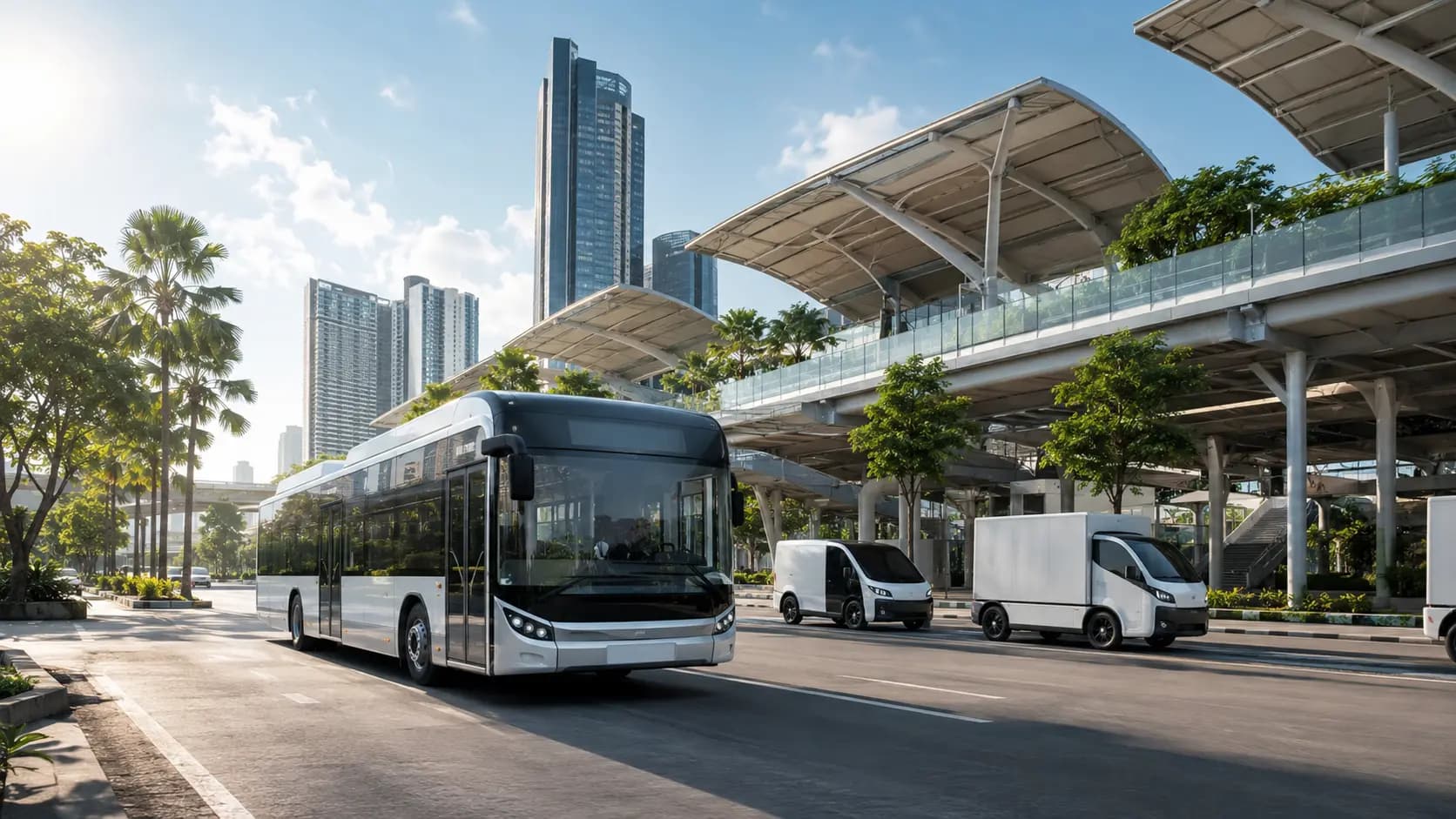 Electric bus and commercial public transport fleet in Thailand