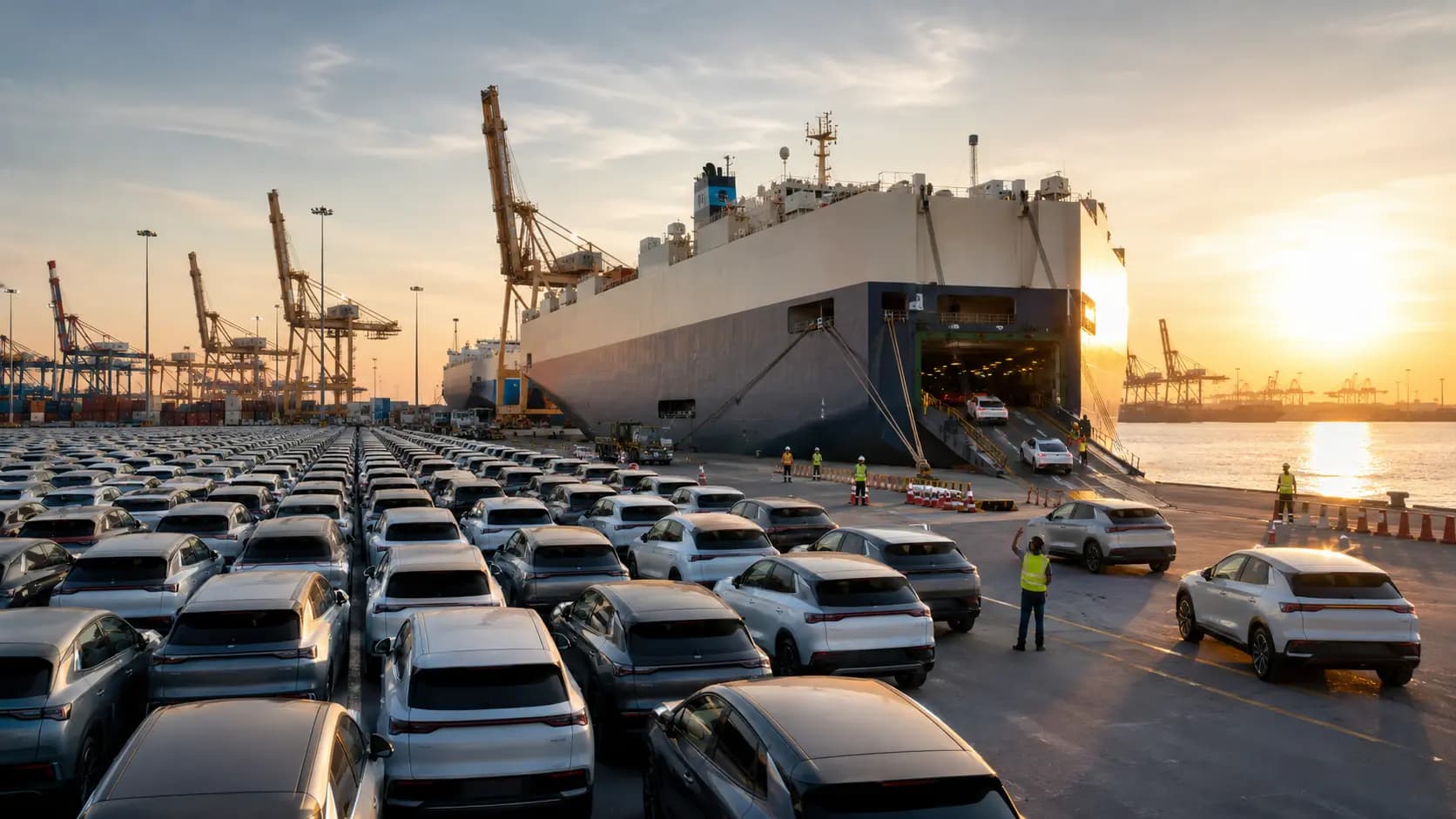 Electric vehicle export logistics and shipping terminal in Thailand