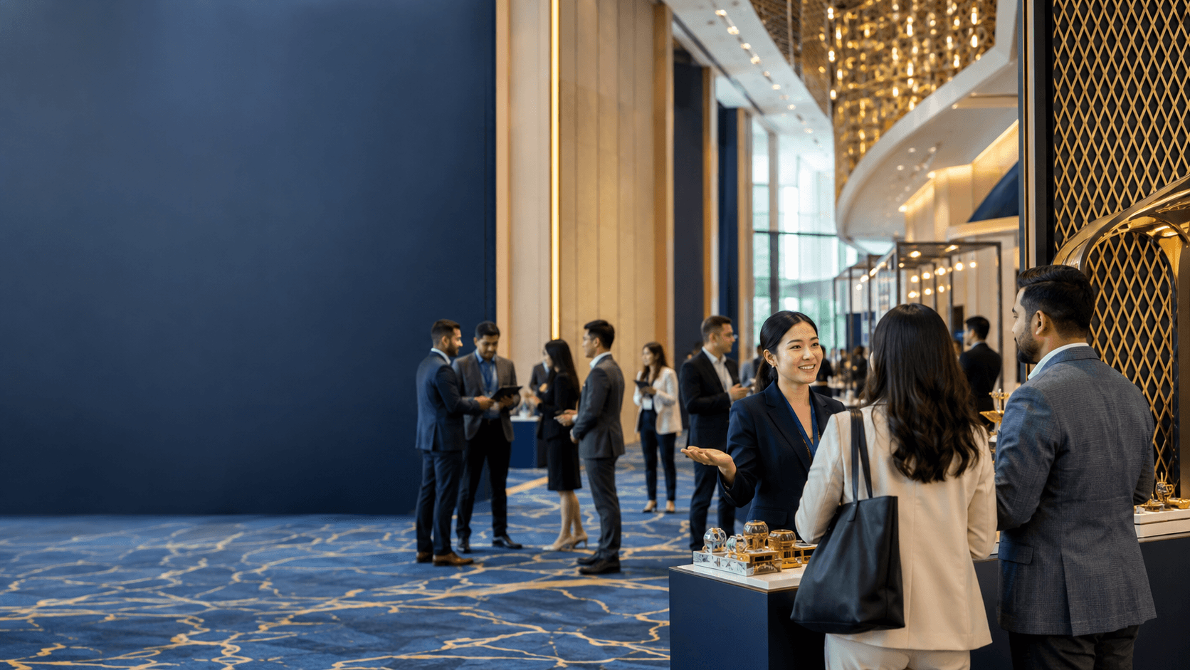 Representative view of international exhibitors presenting at a Thailand exhibition.