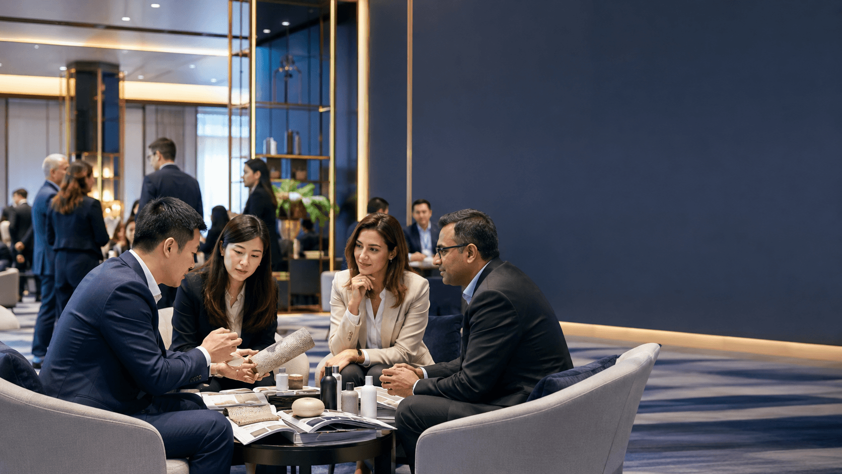 Representative view of a business-to-business buyer meeting at a Thailand exhibition.