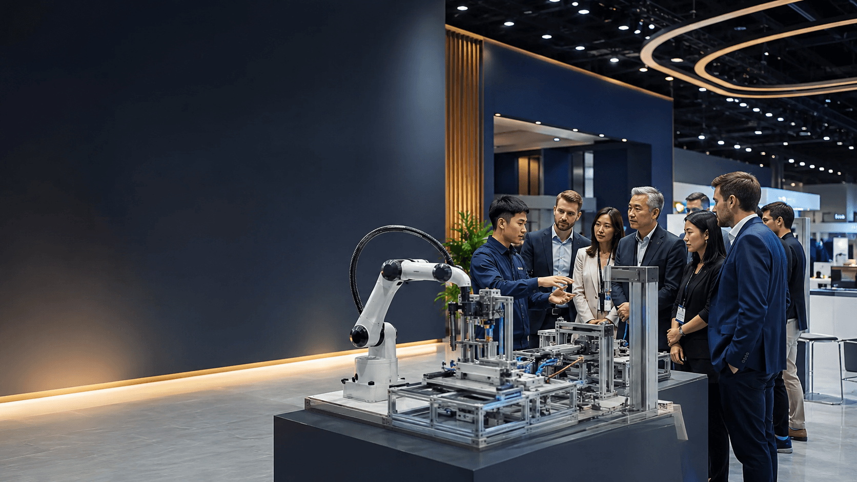 Representative view of a live product demonstration on an exhibition floor in Thailand.