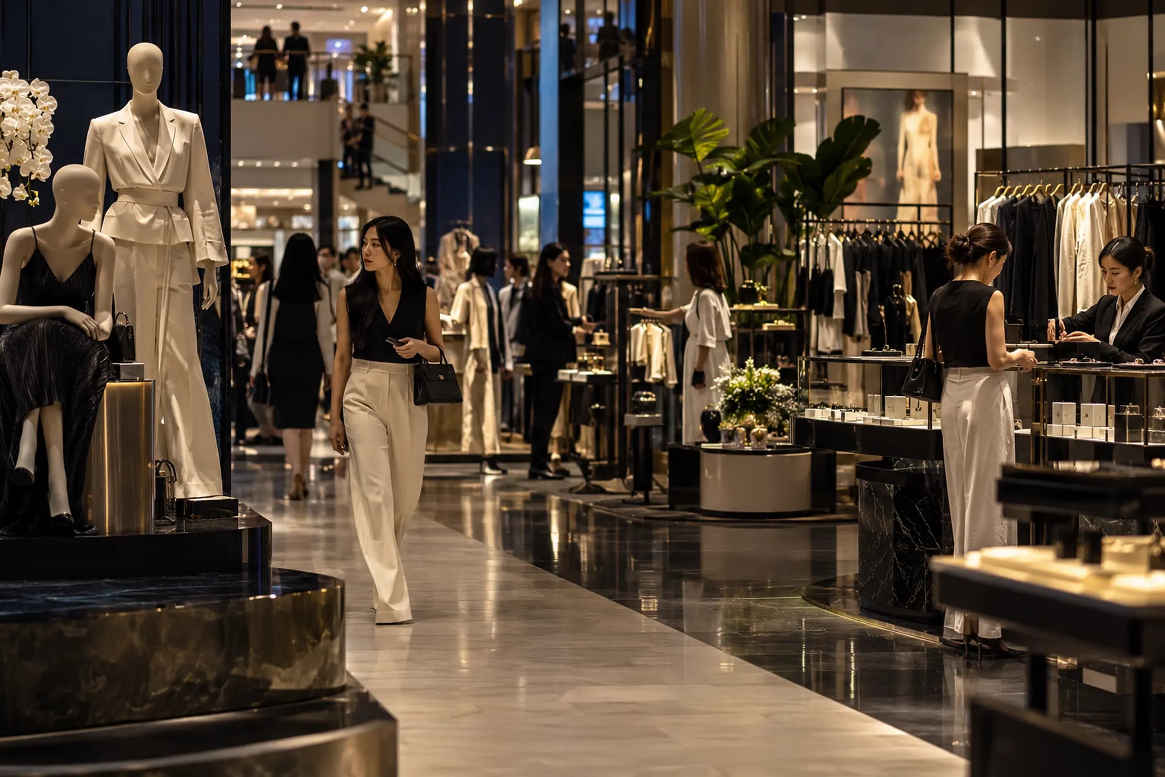 Shopping district and retail stores in Bangkok