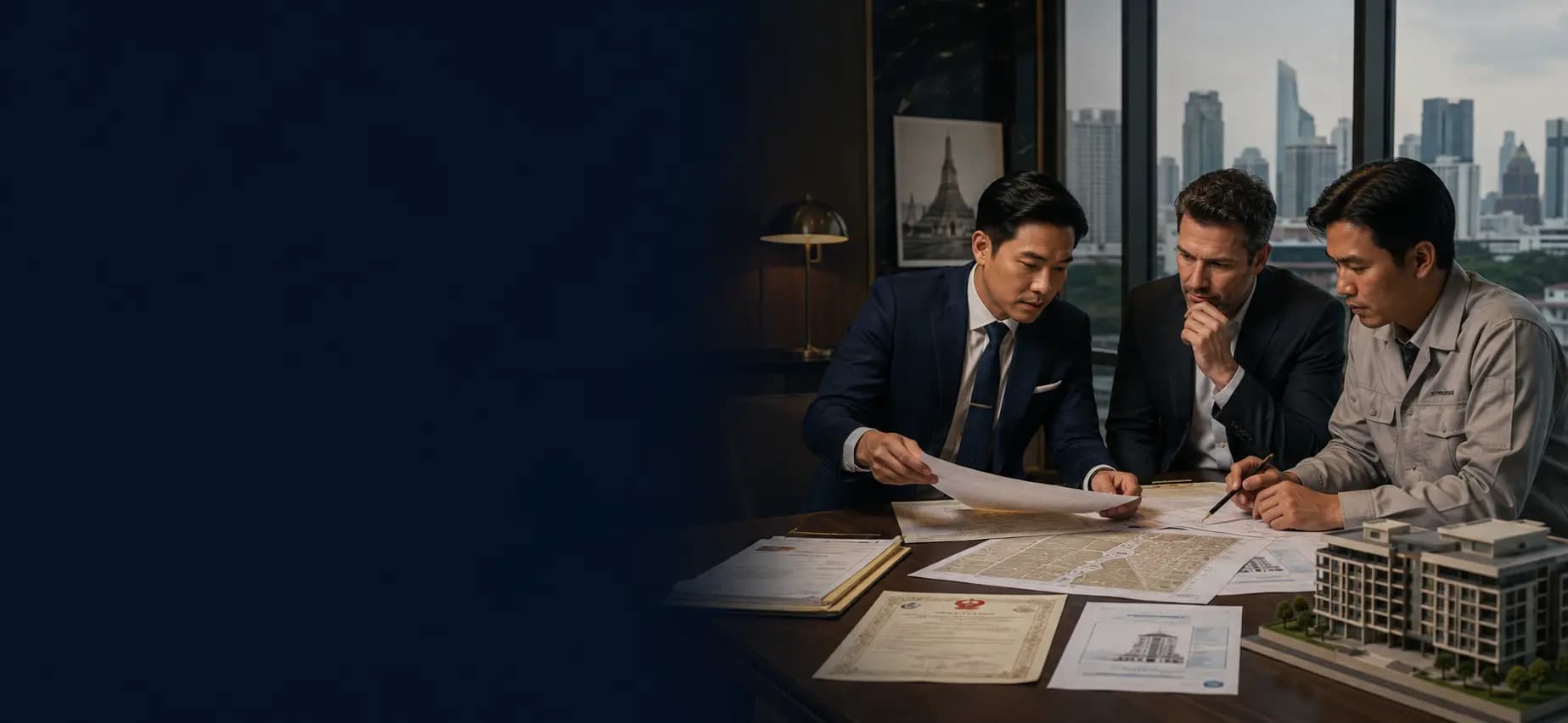Conceptual editorial image representing property due diligence and risk review — not a depiction of any named law firm, adviser or transaction