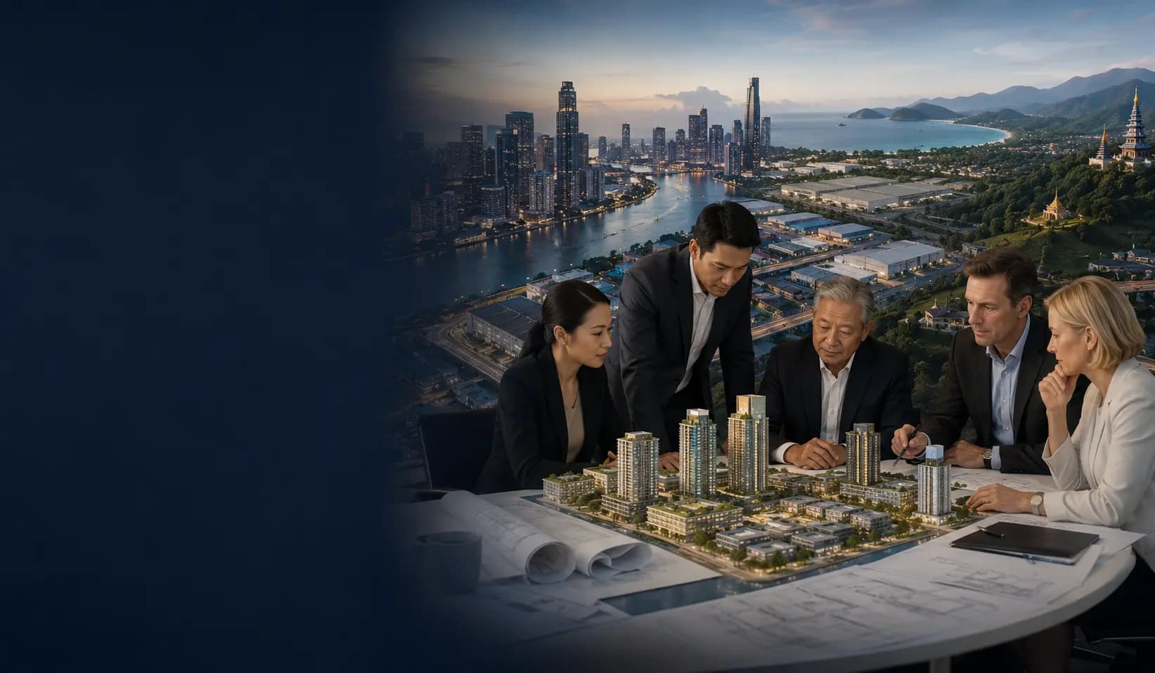 Conceptual editorial image representing Thailand's real estate and living economy — not a depiction of any named project, authority or adviser