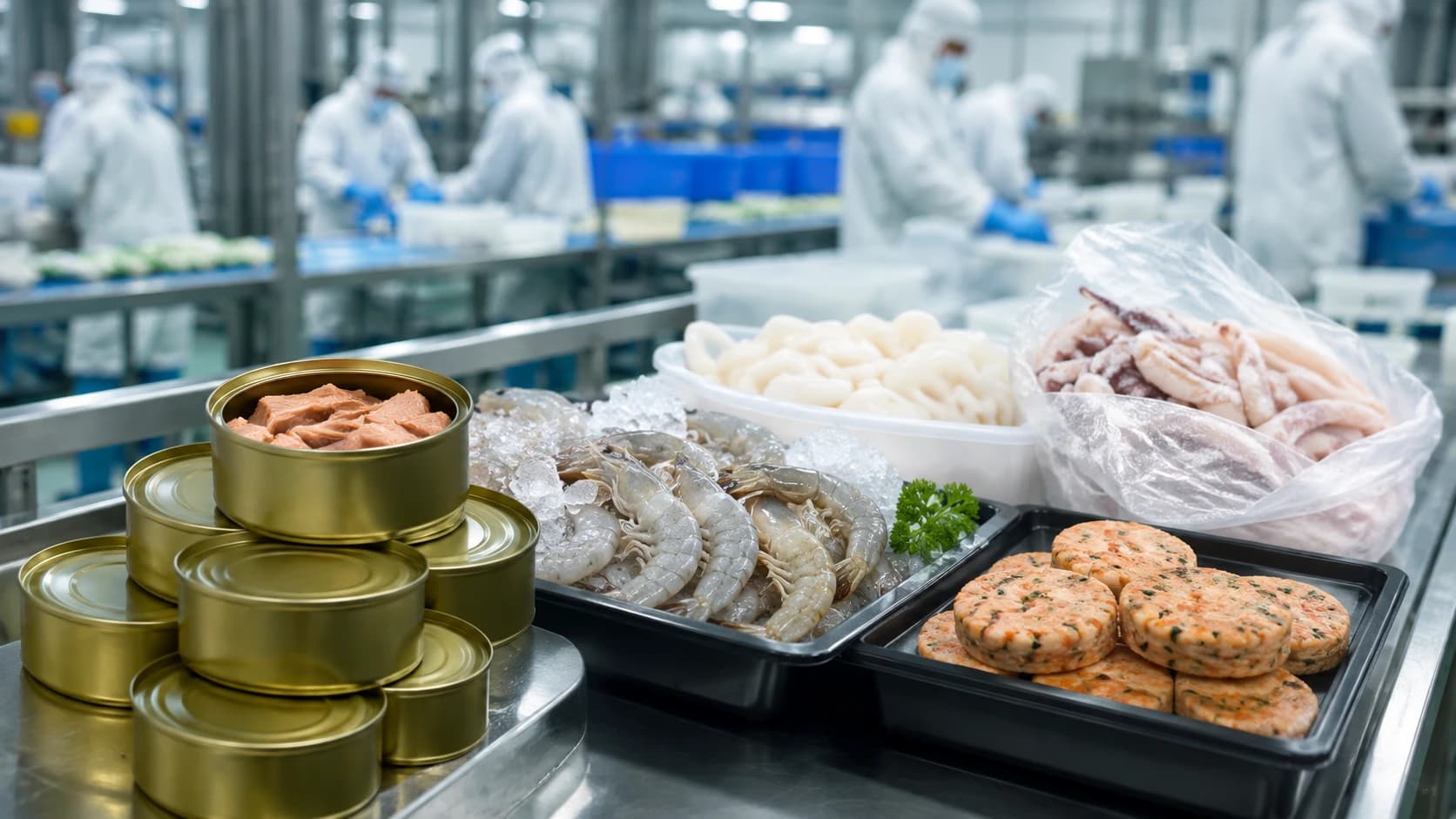 Seafood manufactured and exported from Thailand