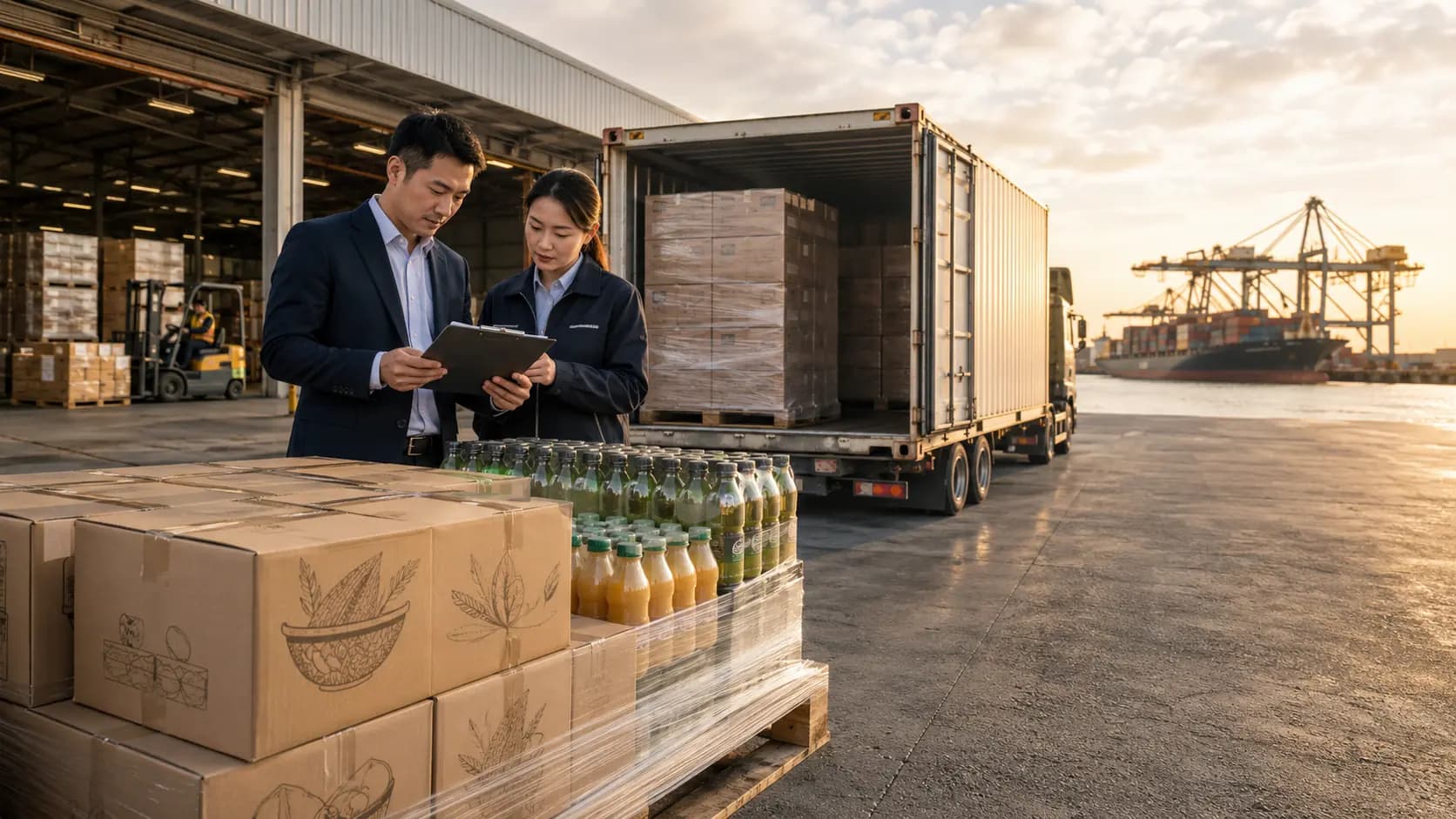 Export-grade food products prepared for shipment from Thailand