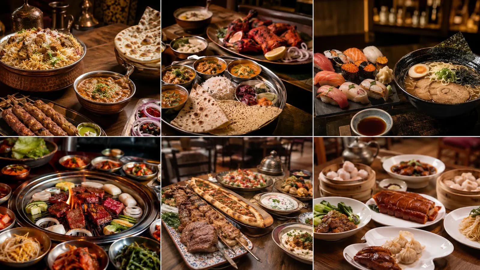 Japanese, Chinese, Korean, Indian, Turkish and Pakistani dishes available in Thailand