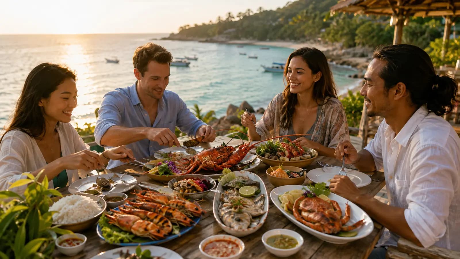 Coastal seafood dining in Thailand