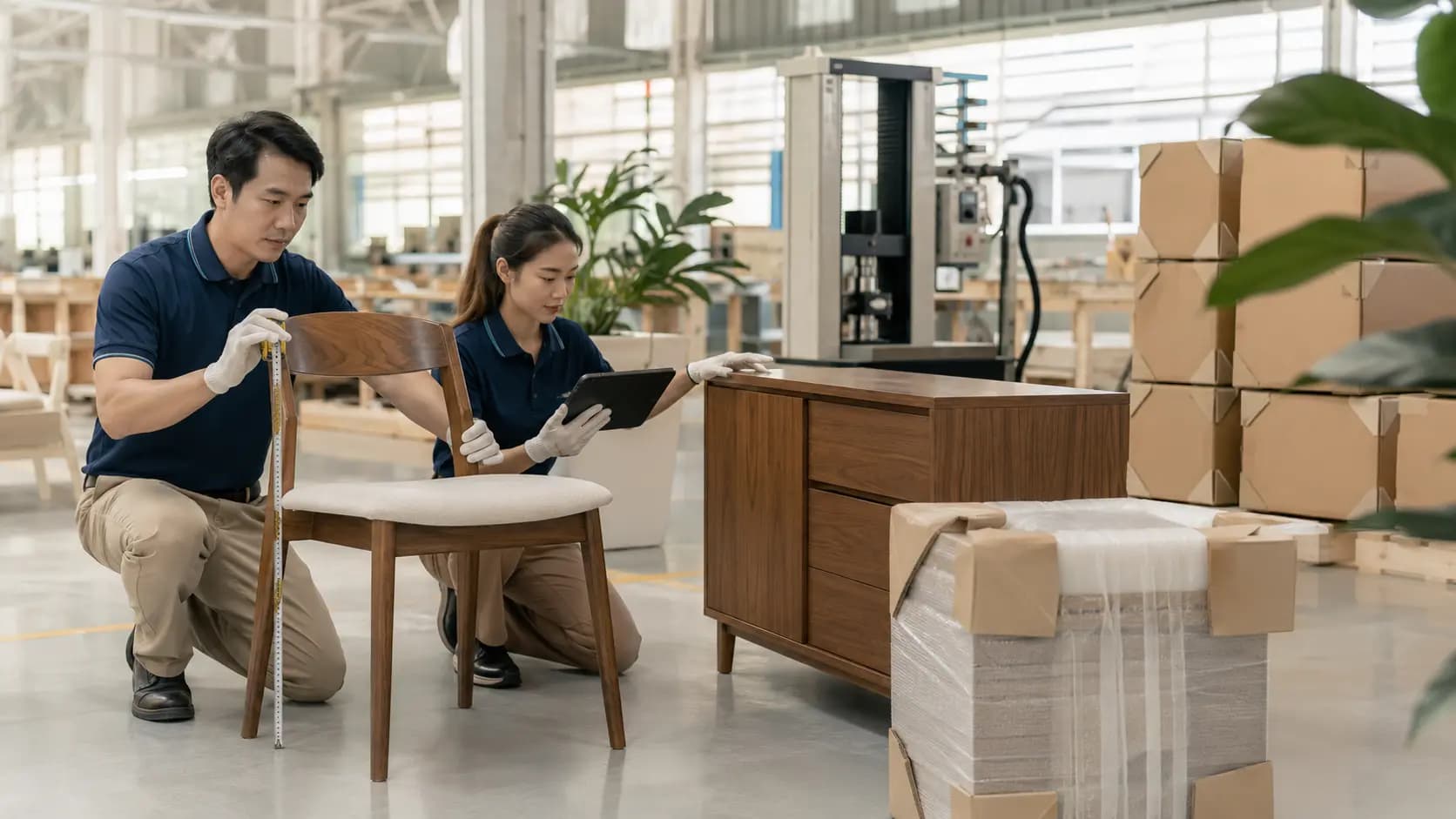 Furniture export quality control in Thailand