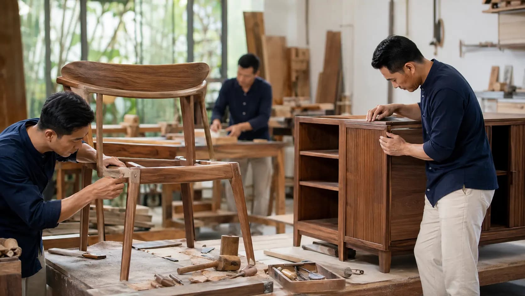 Thai furniture craftsmanship — joinery and finishing