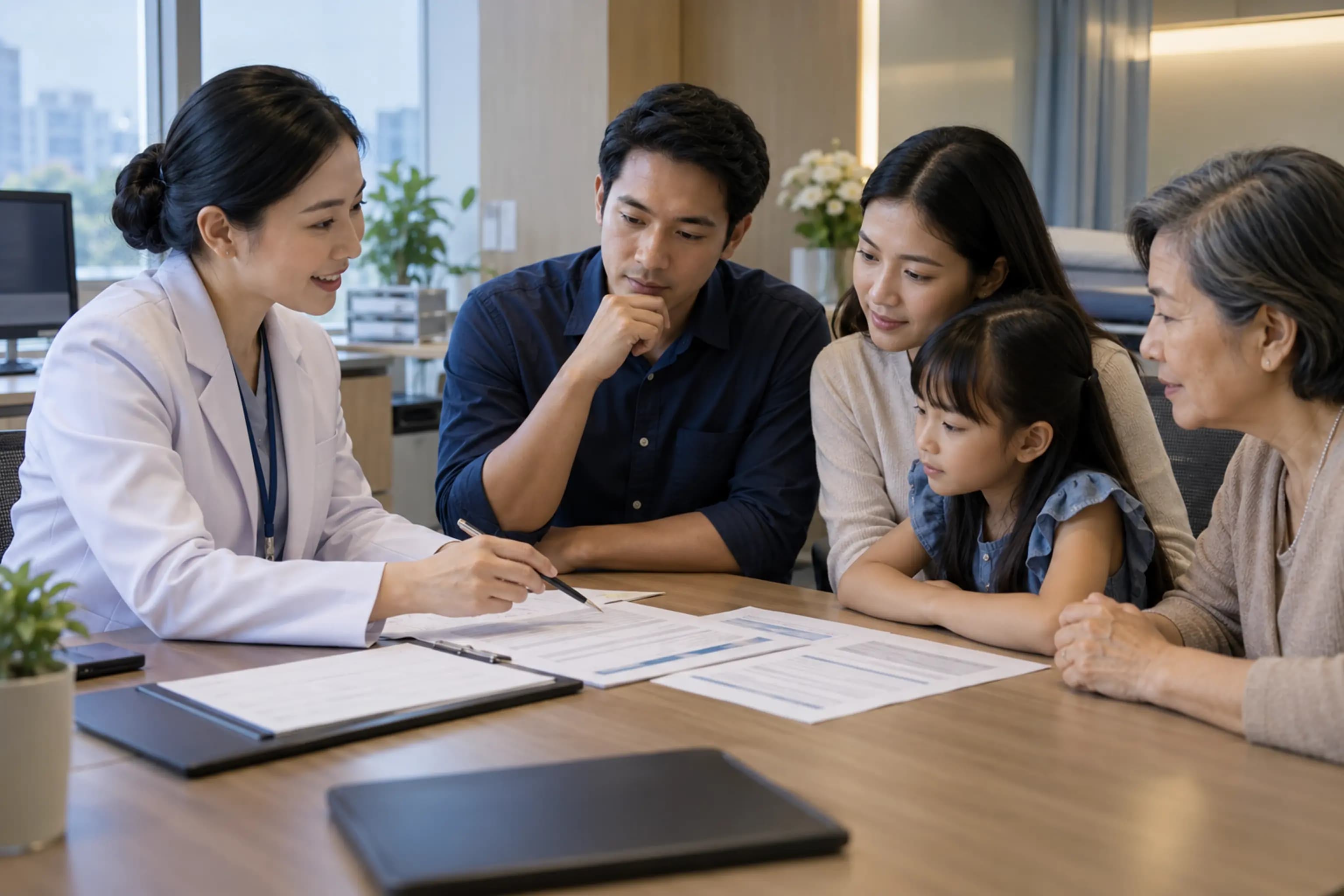 Health insurance policy documents and hospital billing in Thailand