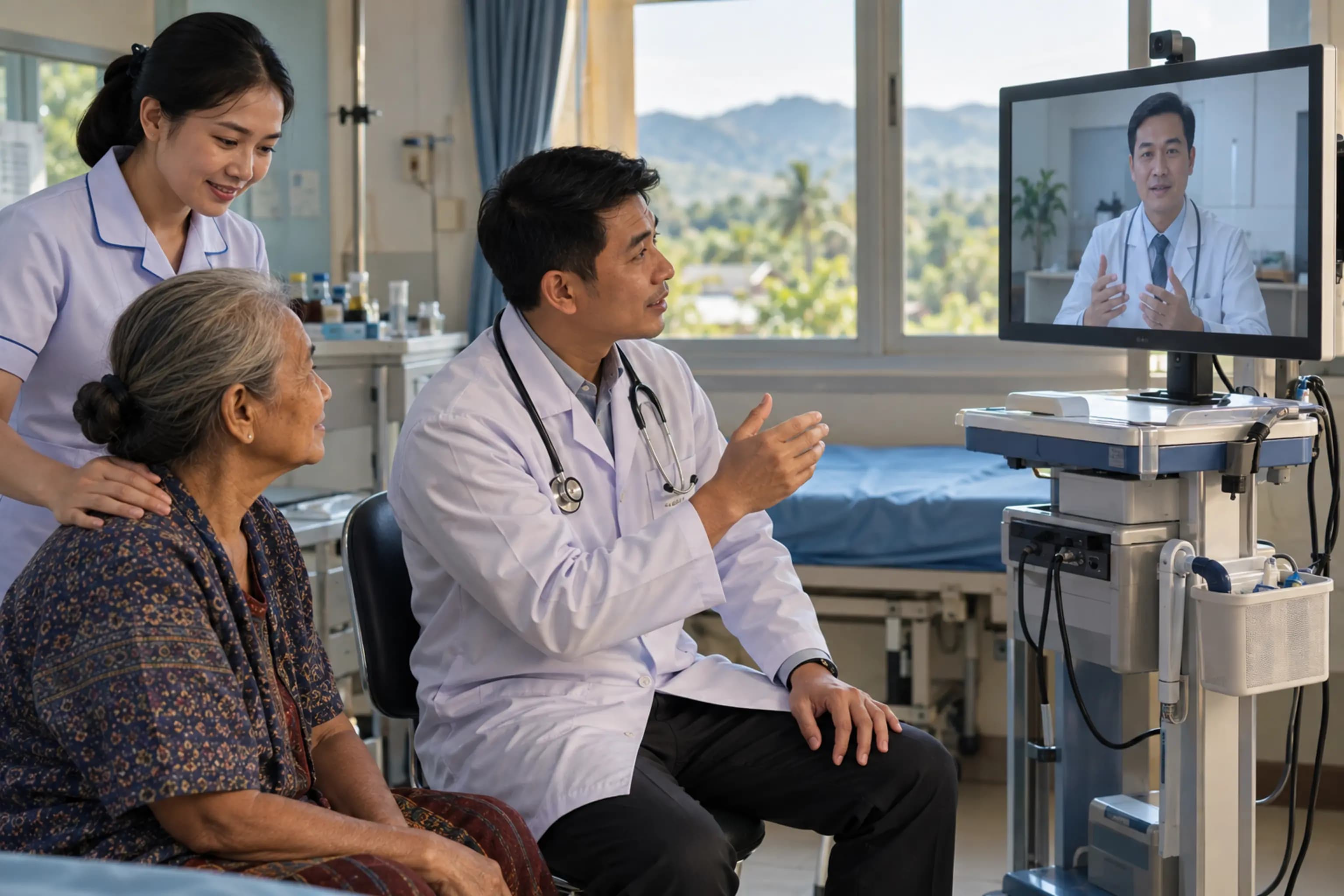 Regional telemedicine consultation supporting healthcare access outside Bangkok