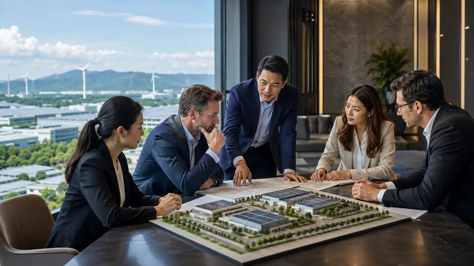 Investment specialists evaluating a promoted industrial project in Thailand