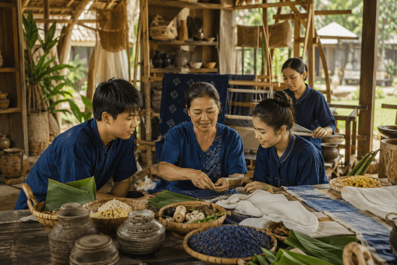 Thai community craft enterprise sharing local knowledge