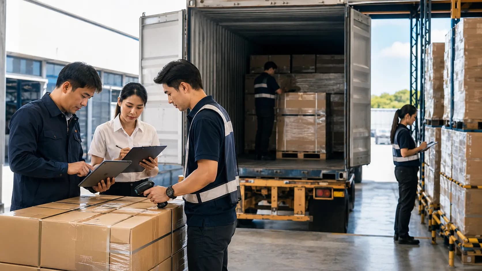 Editorial visualisation of a Thailand customs export clearance process.