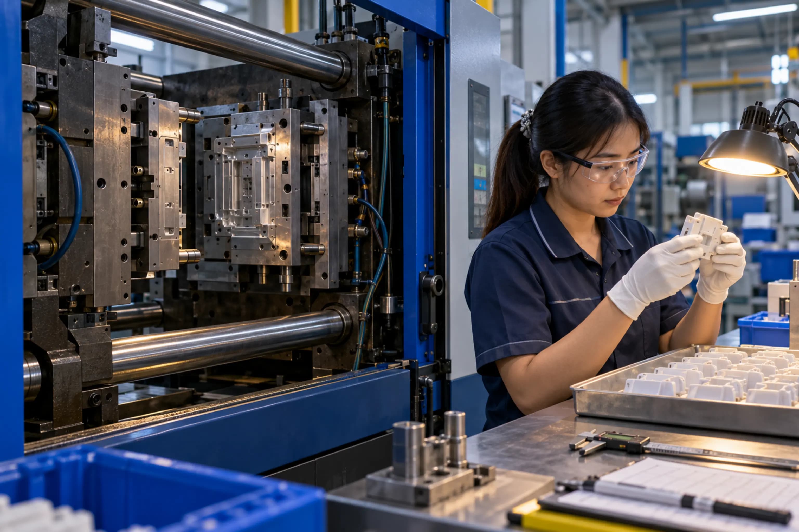 Plastics injection molding production in a Thai factory