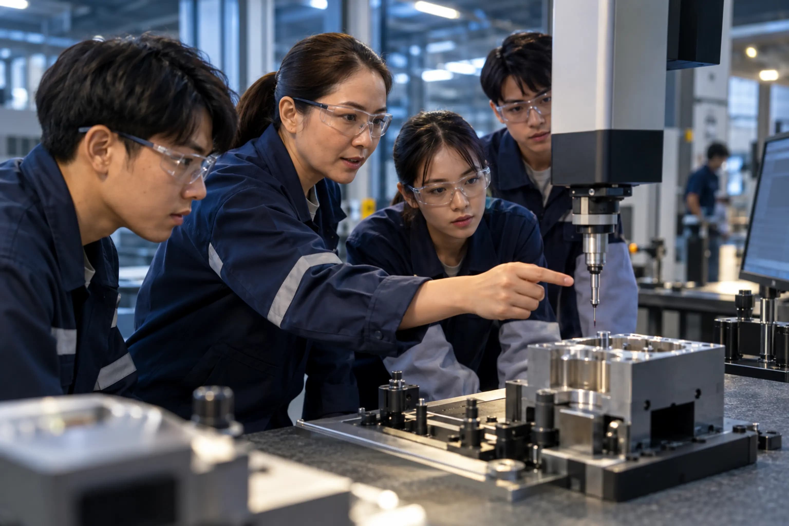 Skilled workforce training and quality inspection in a Thai factory