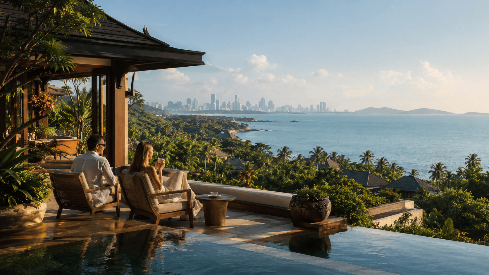 An inviting view over the Thai coast, looking toward what comes next