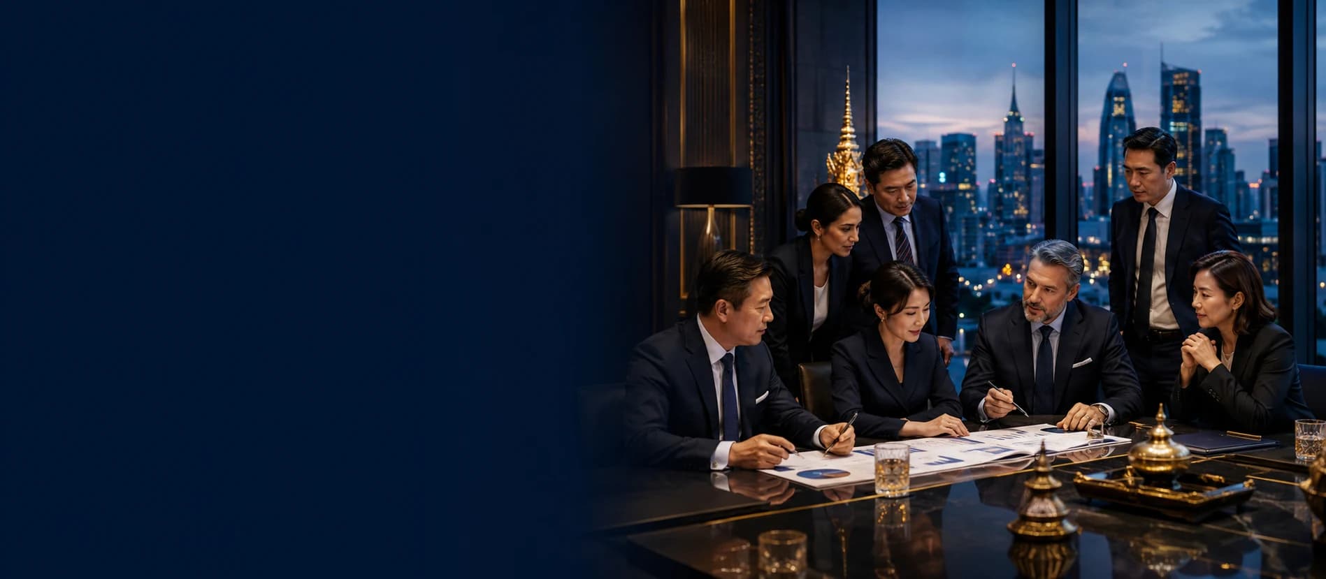 A premium boardroom setting representing an exclusive, paid sector sponsorship partnership with T3