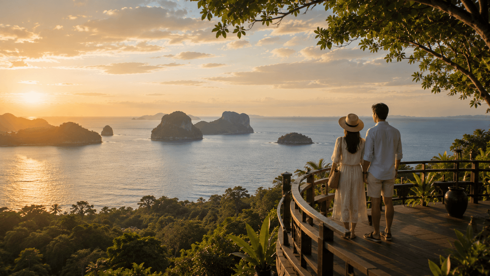 A calm coastal sunset scene symbolizing the close of a planning journey.