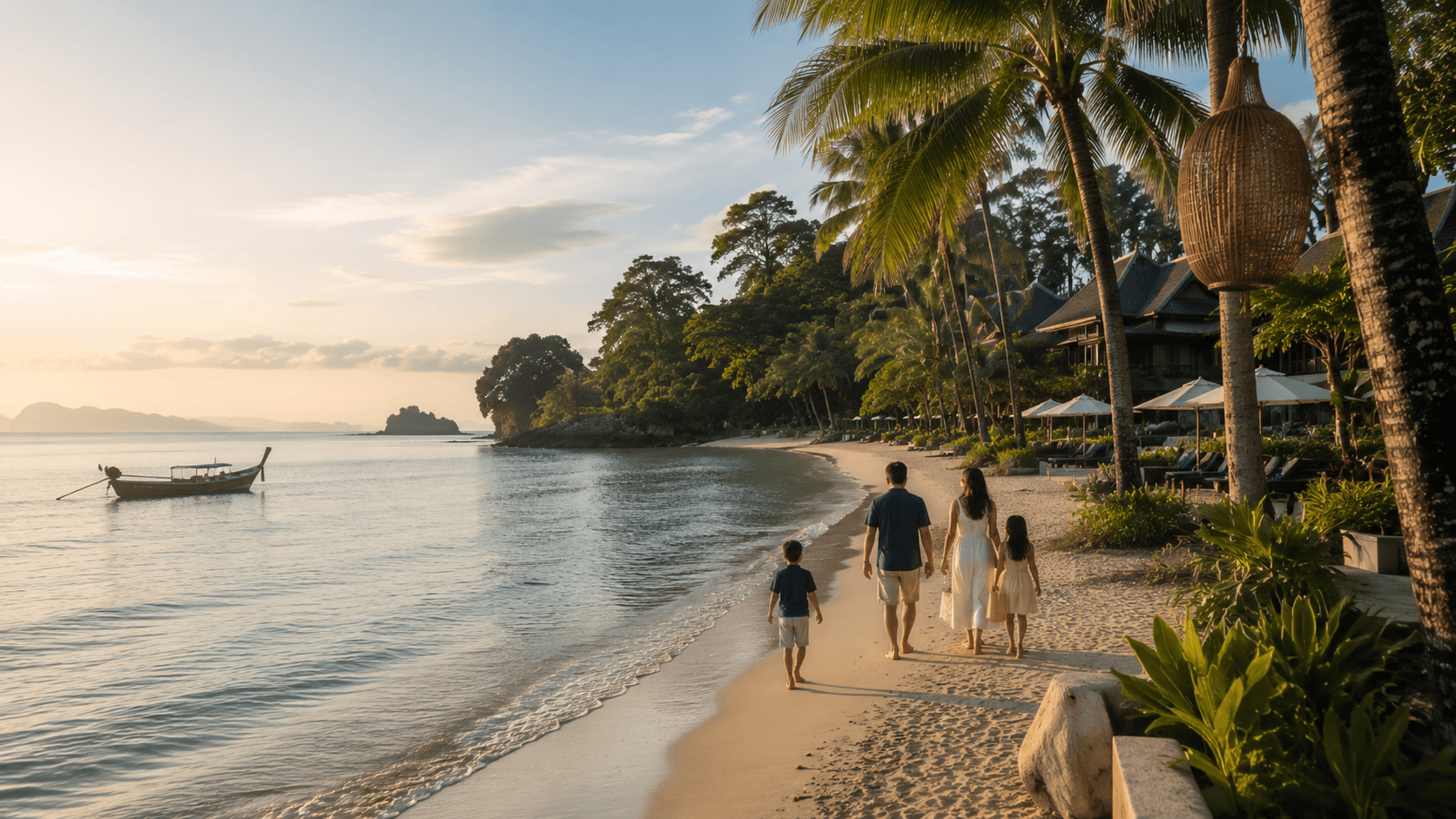 A family enjoying a quiet escape on Koh Yao Yai.