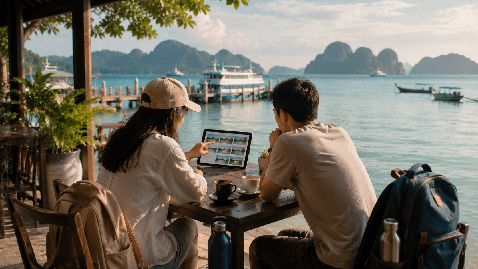 A traveler mapping out a cost-conscious island route.