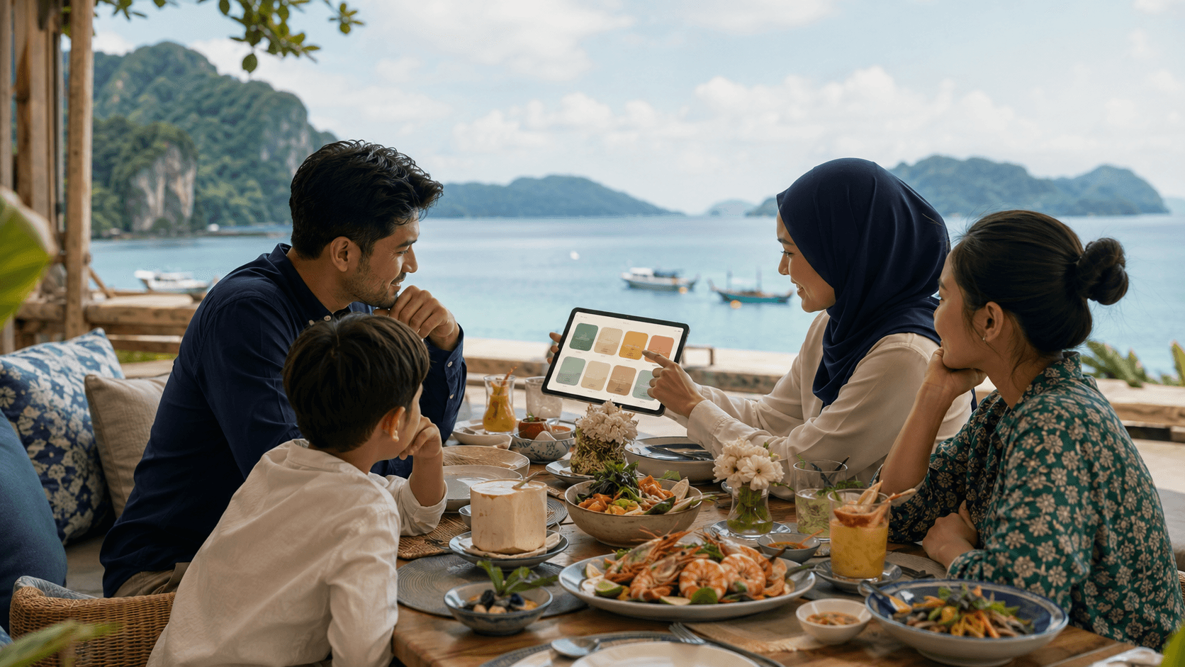 A traveler reviewing food preference options for an island trip.