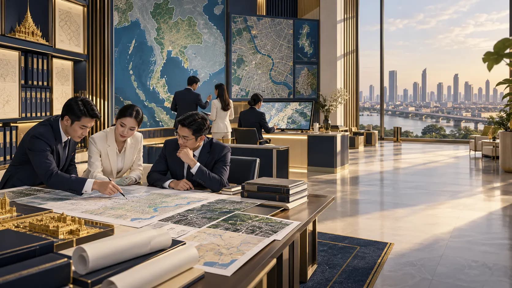 Conceptual editorial image representing government property-information resources in Thailand — not a depiction of any named agency