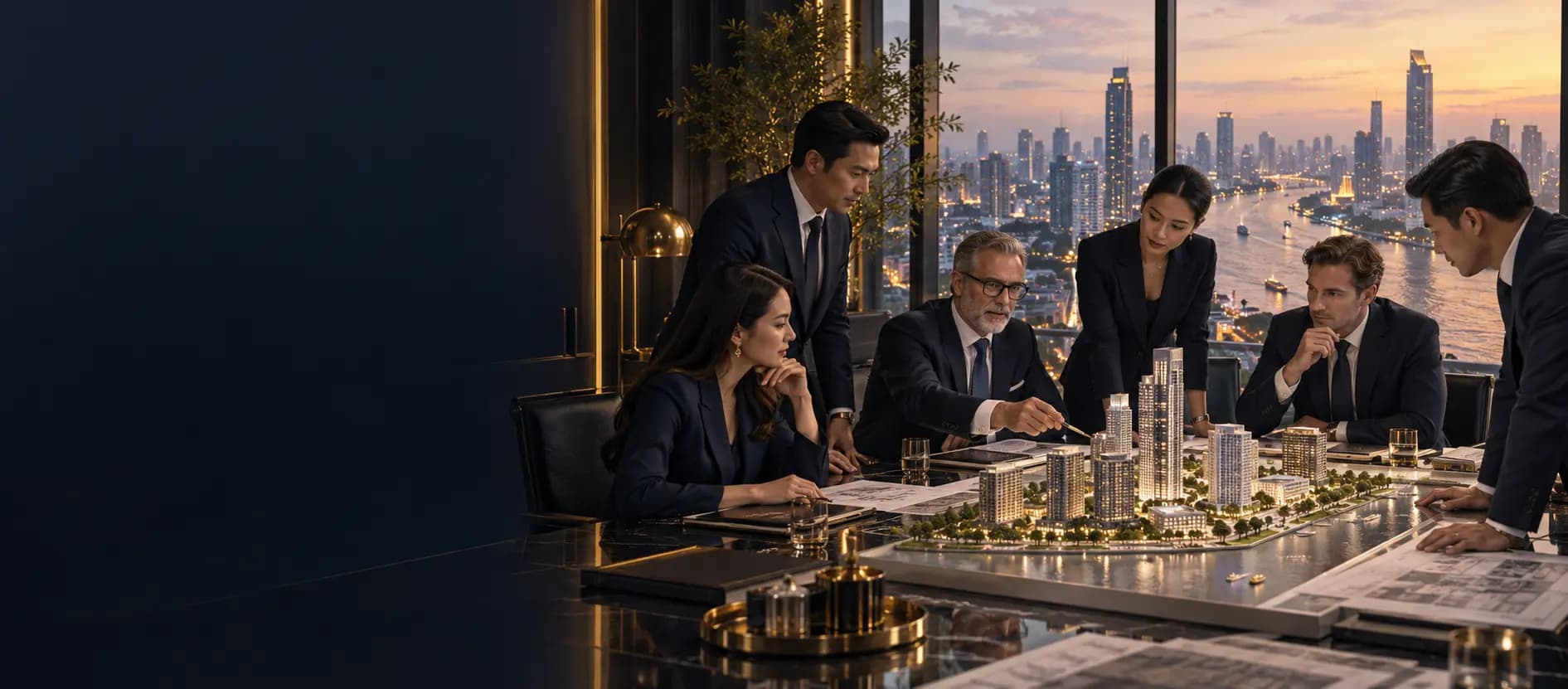 Conceptual editorial image representing Thailand's property industry professionals and connections — not a depiction of any named organization