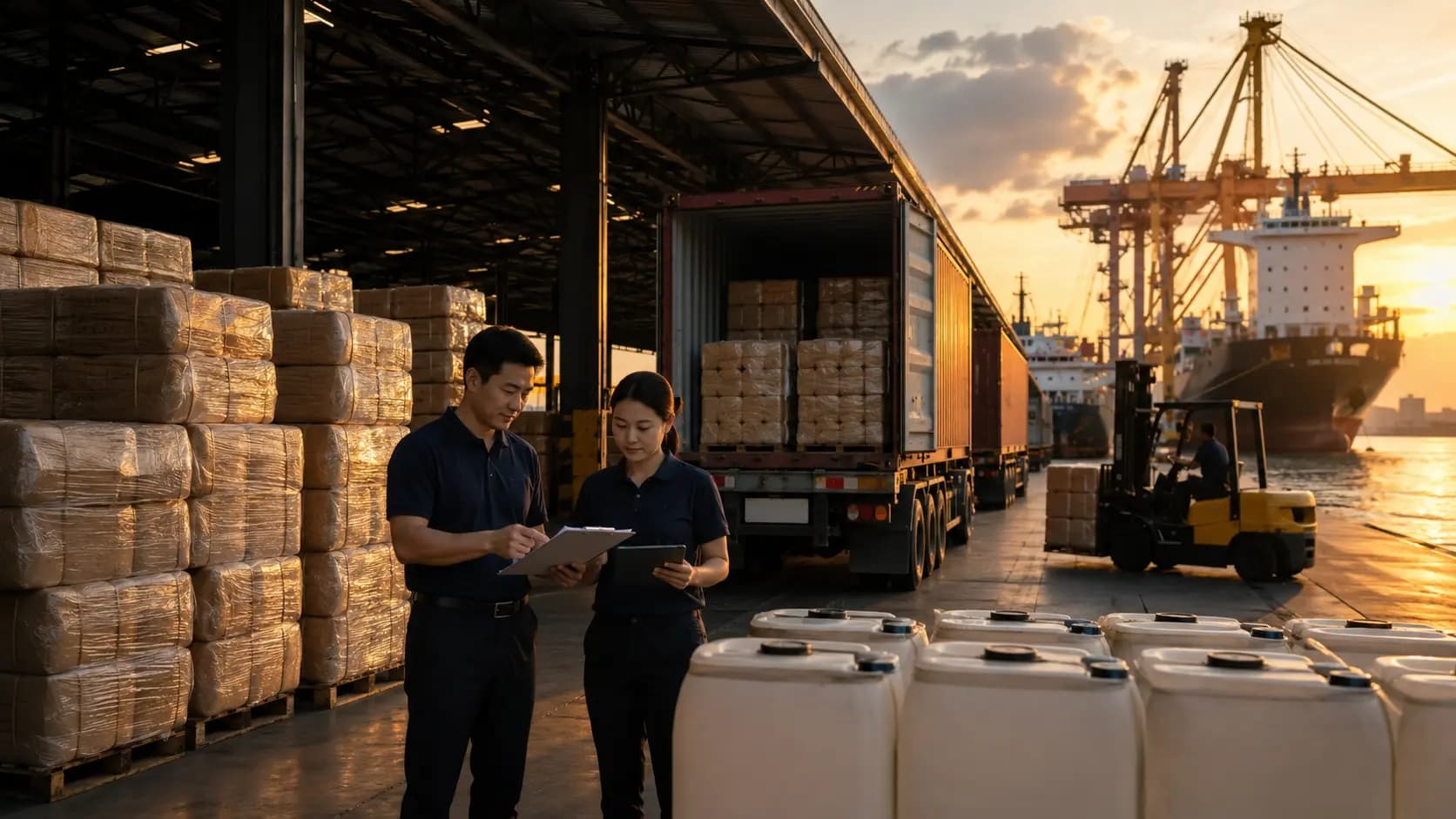 Rubber export logistics and port operations in Thailand