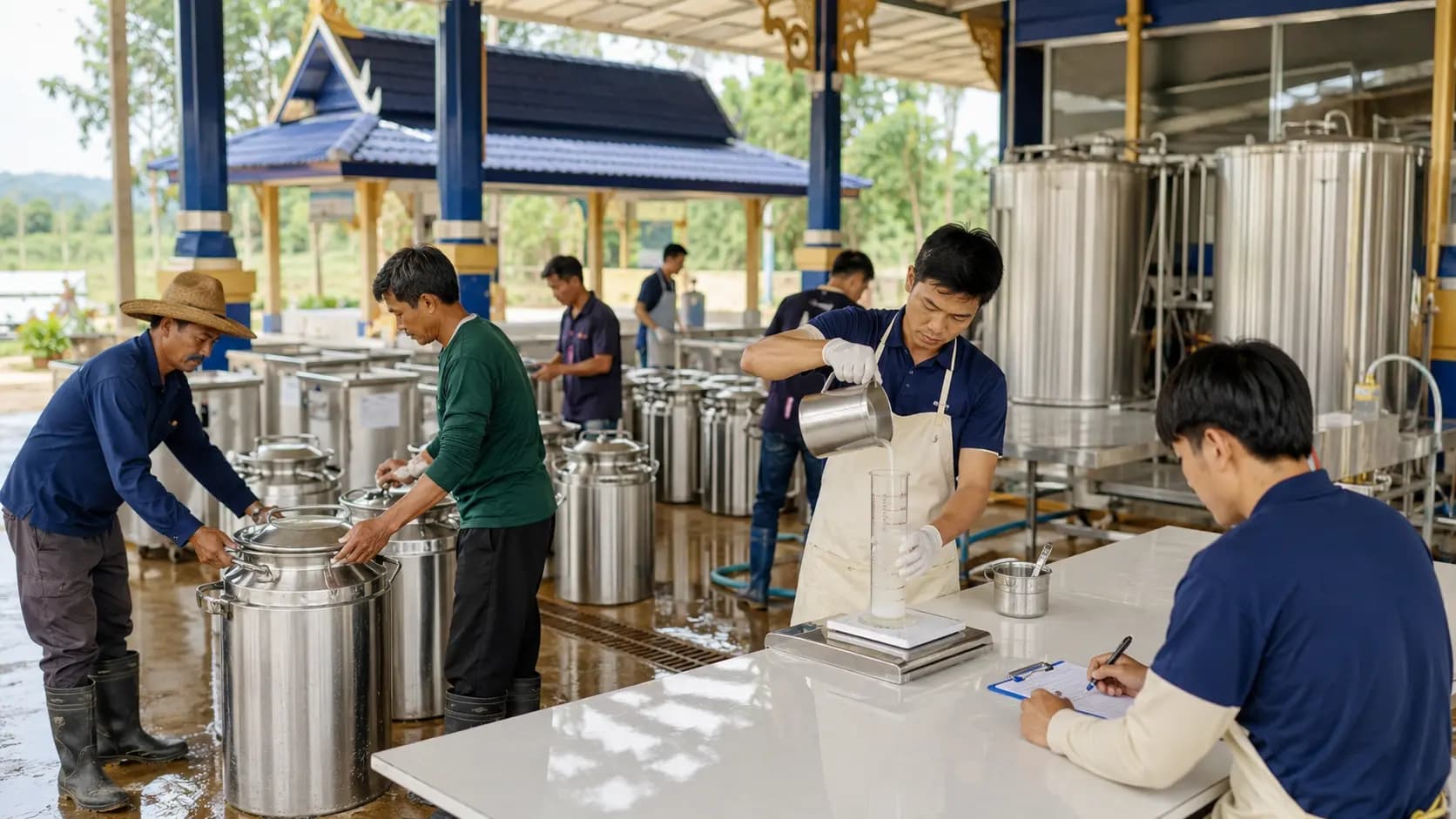 Latex collection and cooperative systems supporting Thai rubber smallholders