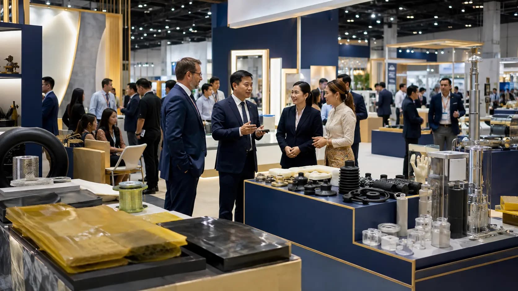 Rubber and materials trade exhibition in Thailand