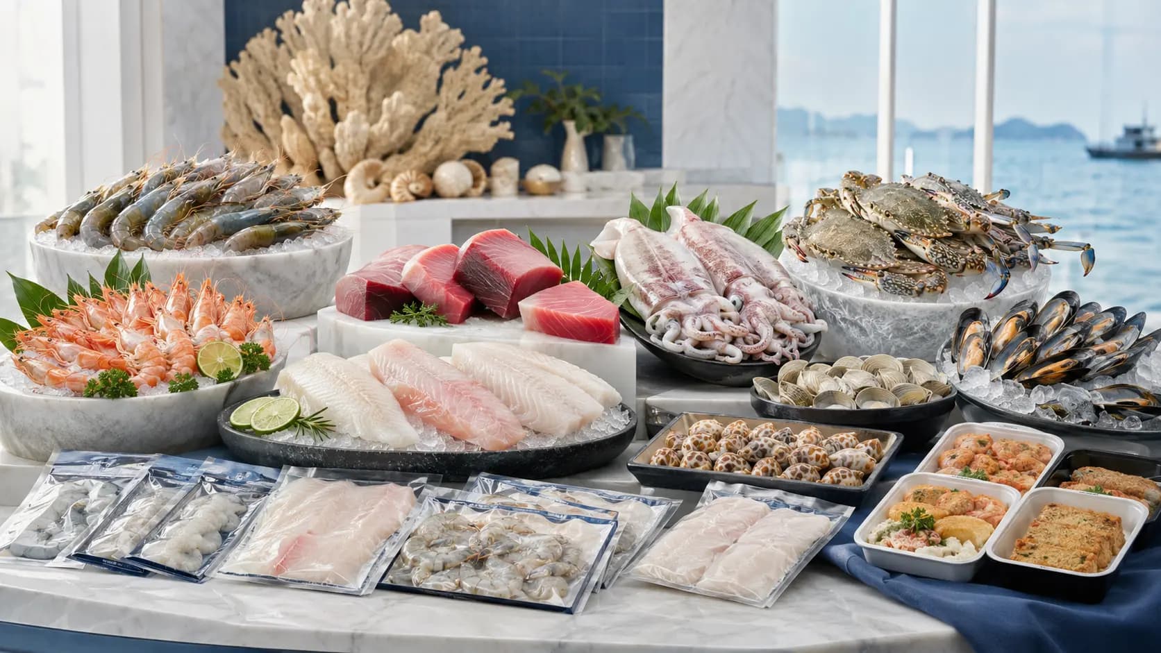 Export-grade Thai seafood products showcasing quality and certification standards