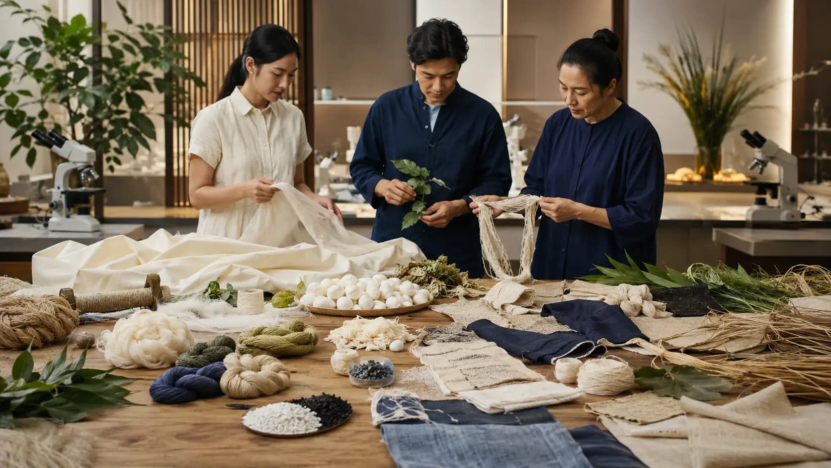 Raw textile fibres and materials used in Thailand's textile manufacturing base.